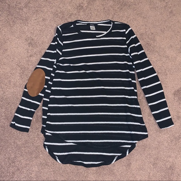 Libby black stripe elbow patch sweater - Picture 3 of 6